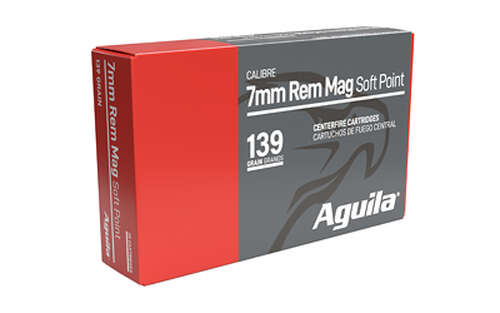 Ammunition Aguila Ammunition Rifle 7mmRemMag AGUILA 7MM REM MAG 139GR SP 20/200 • Model: Rifle